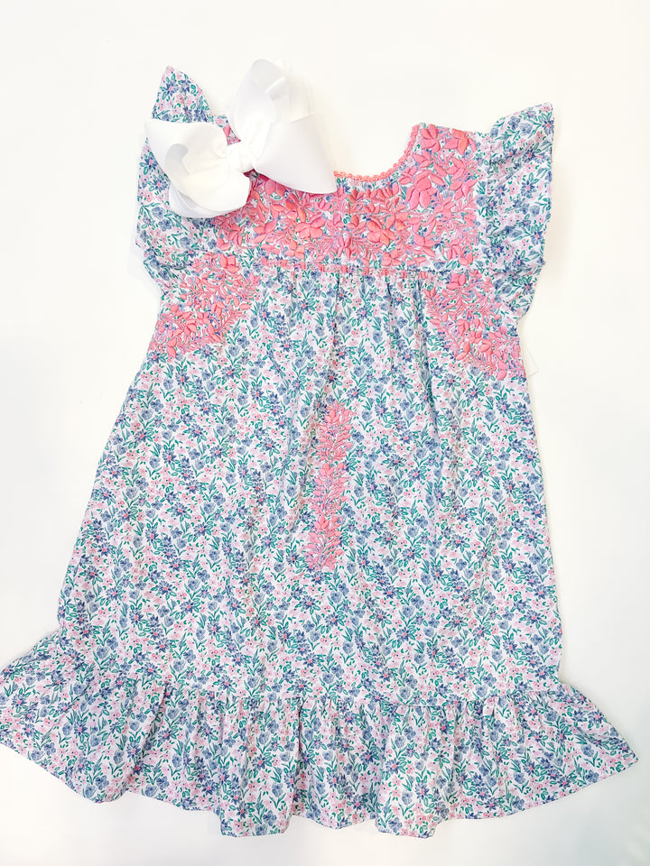 Flutter Sleeve Dress w/Ruffle