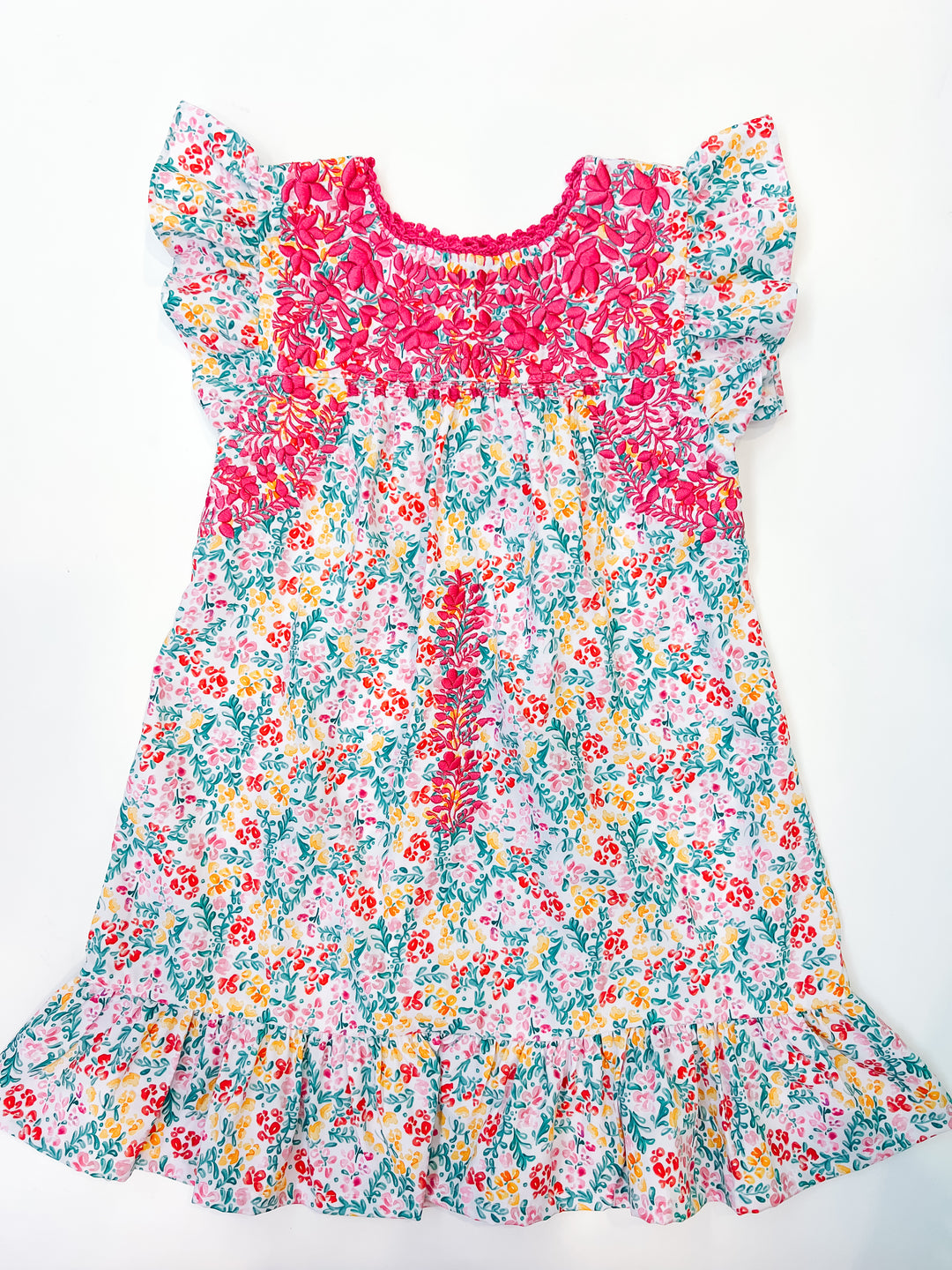 Flutter Sleeve Dress w/Ruffle