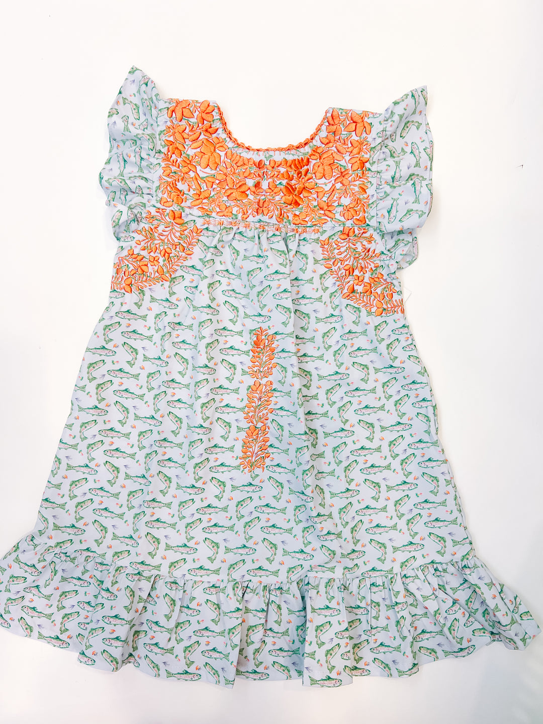 Flutter Sleeve Dress w/Ruffle