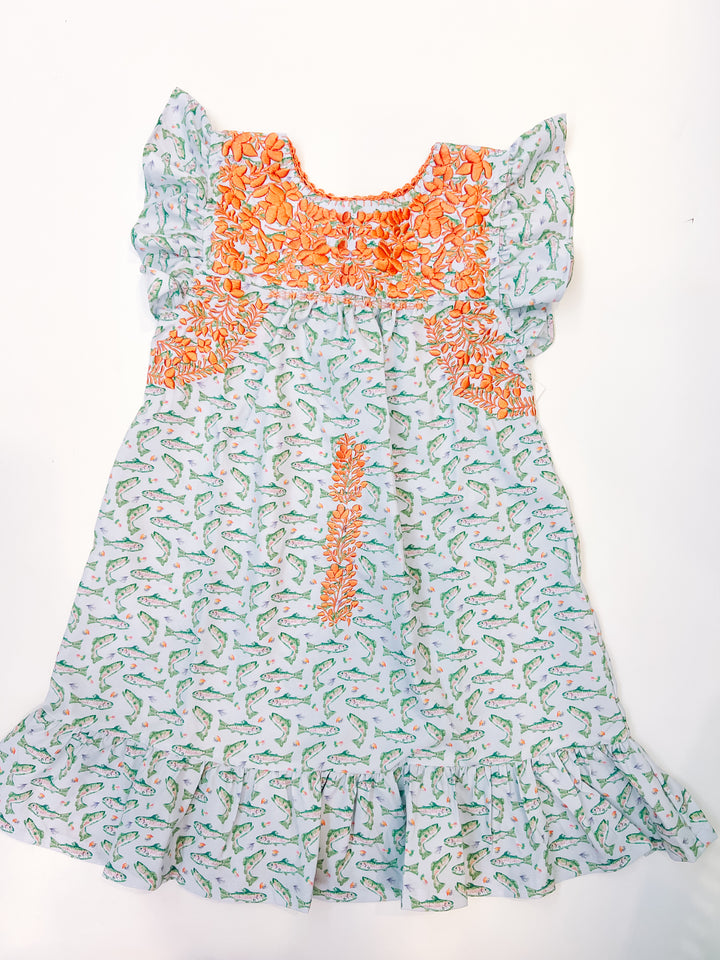 Flutter Sleeve Dress w/Ruffle