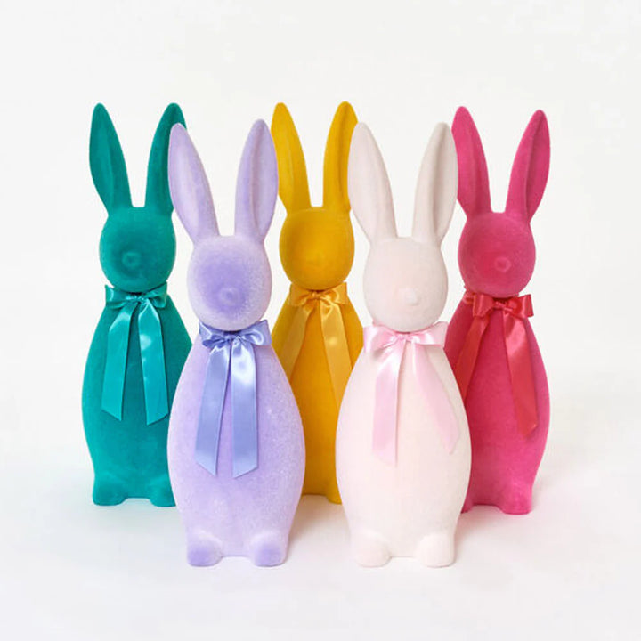 Flocked Button Nose Bunny