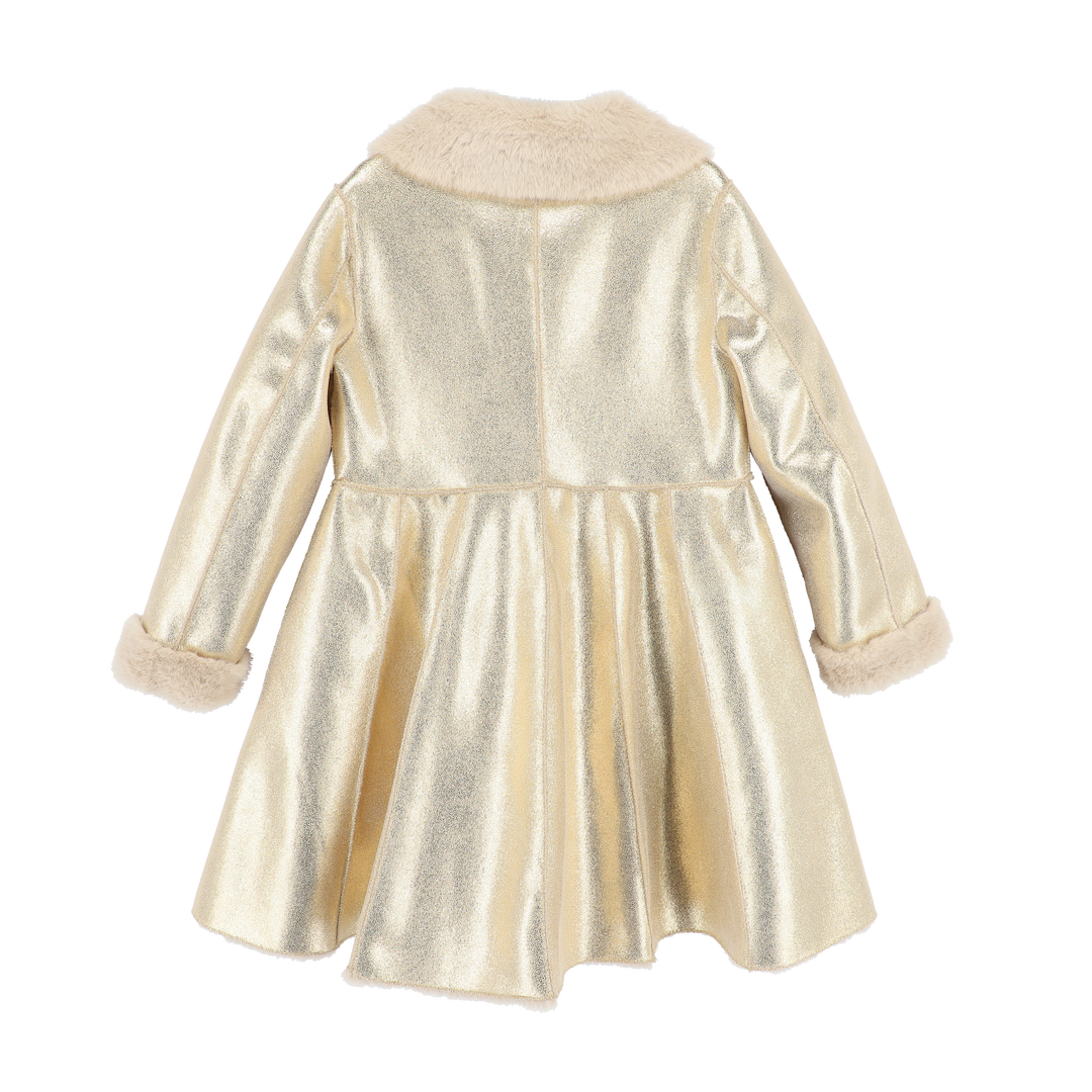 Dazzle Metallic Fur Long Coat