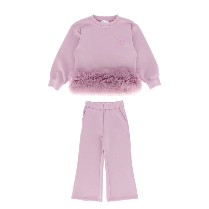 Deonne Tulle Trim Top & Jogger Set