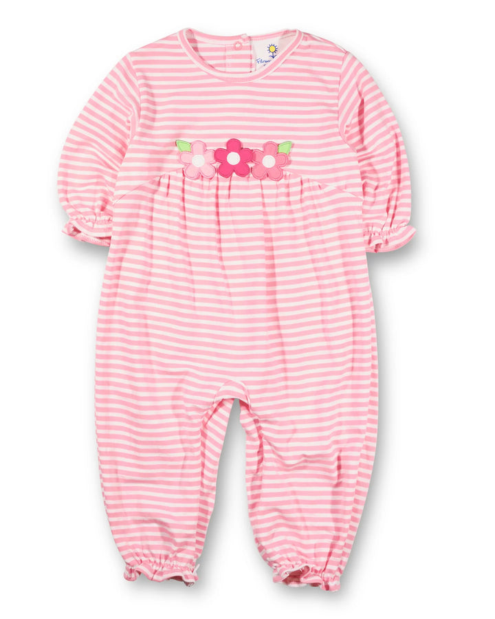 Stripe Knit Longall With Flowers