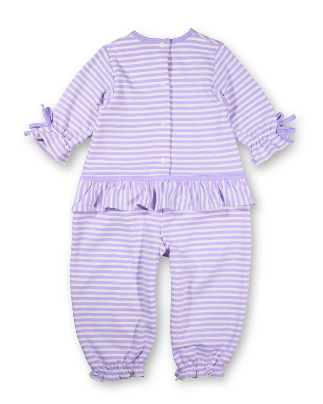 Stripe Knit Longall With Heart Flowers