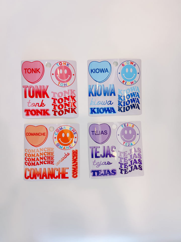 Camp Stickers w/ Smiley Face