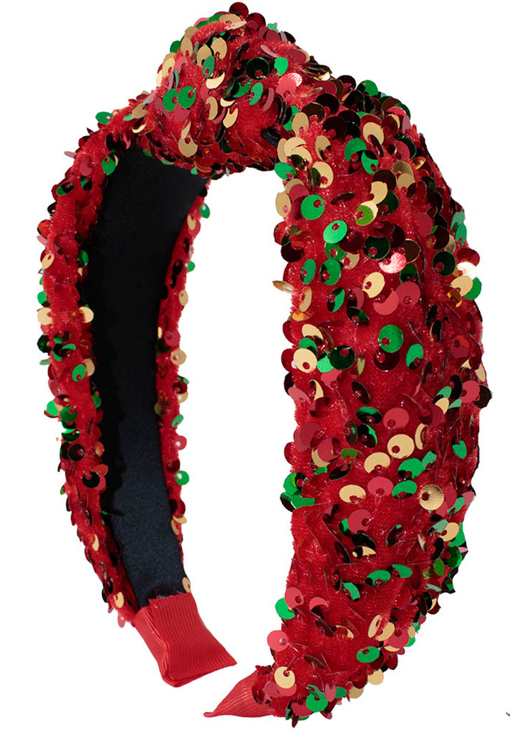 Sequin Velvet Top Knot Headband