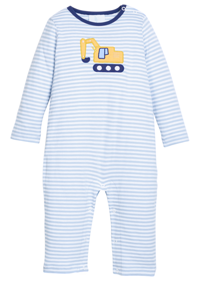 Applique Romper-Excavator