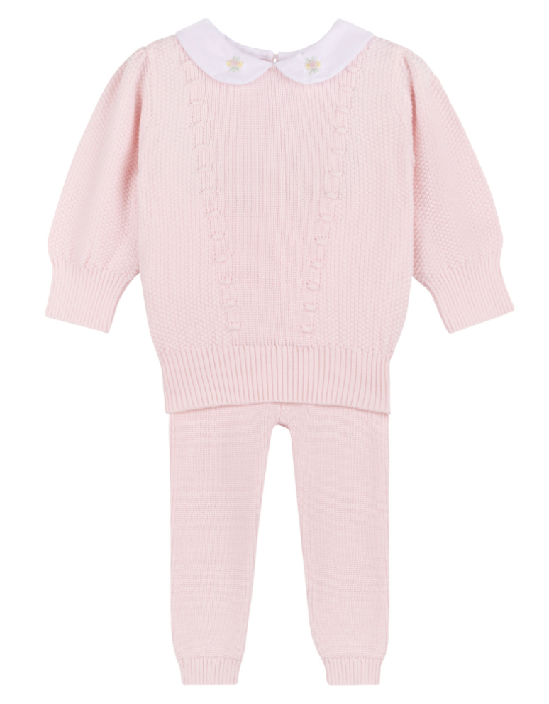 Detailed Collar Knit Set