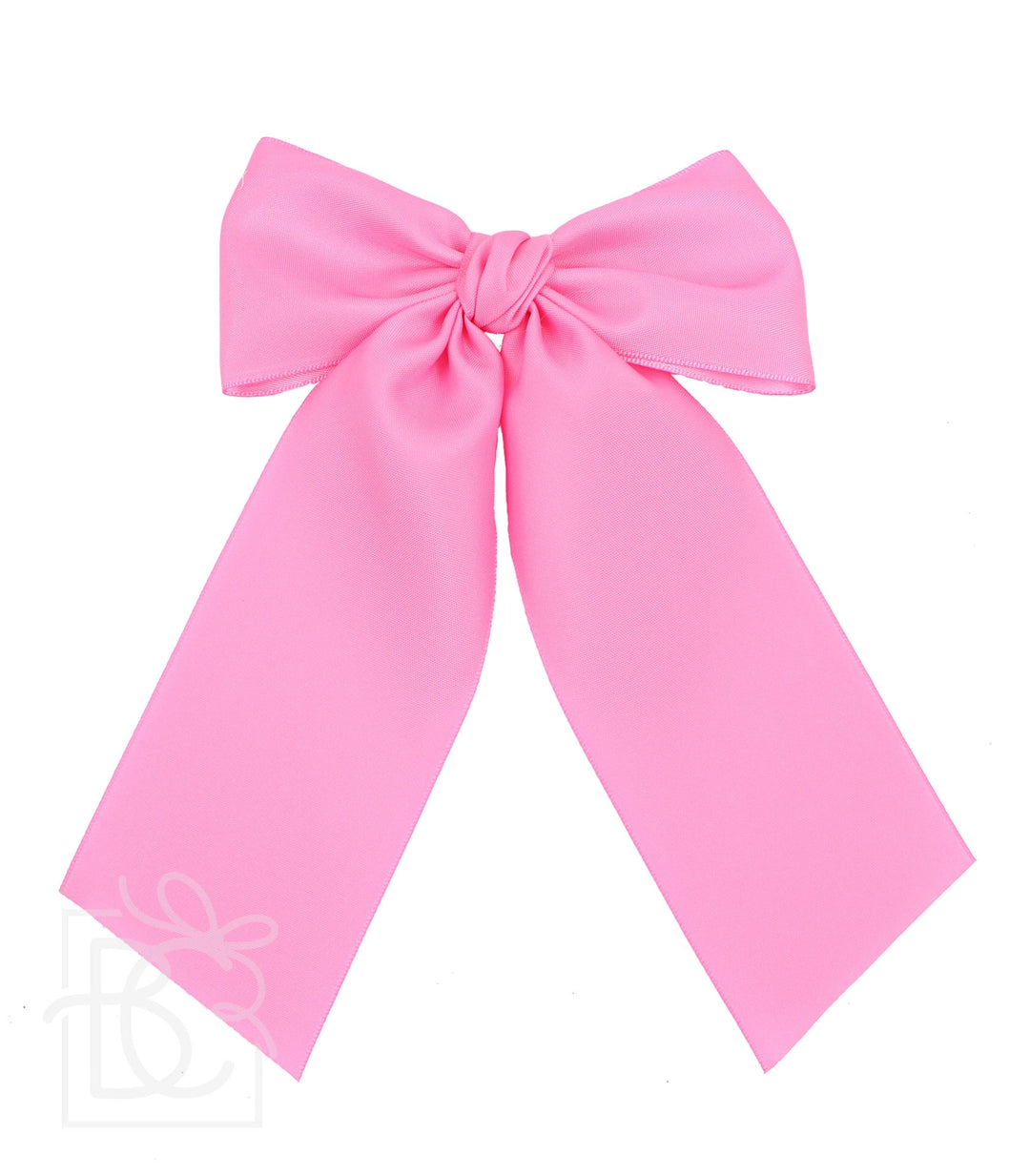 Opaque Satin Bow w/Euro Knot & Tails On Alligator Clip