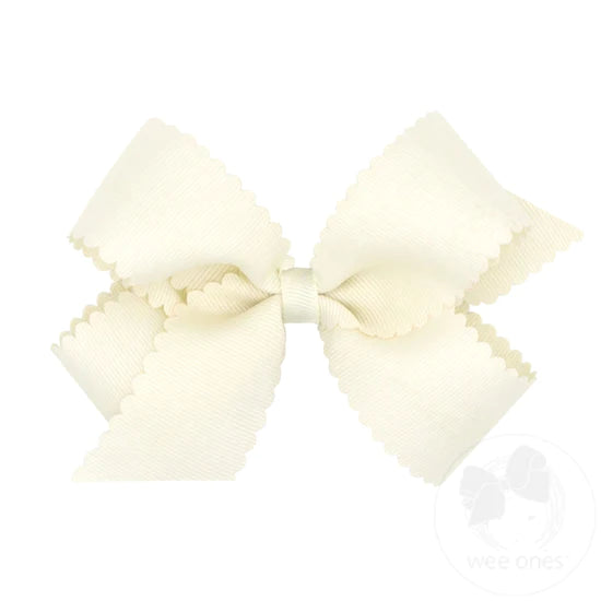 Grosgrain Hair Bow w/Scalloped Edge