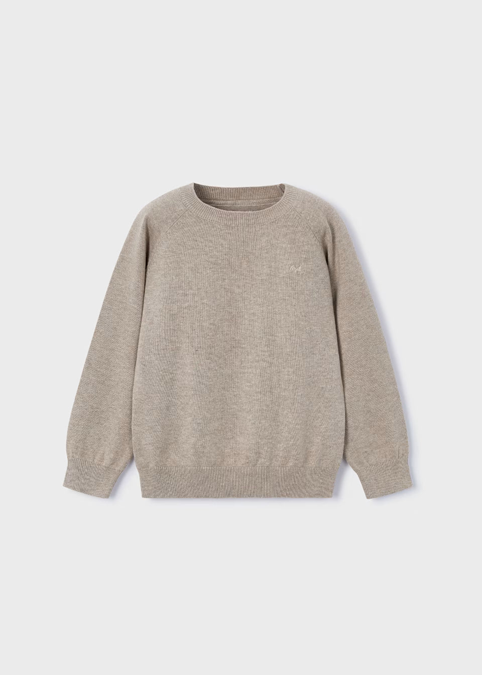 Basic Cotton Jumper w/Round Neck