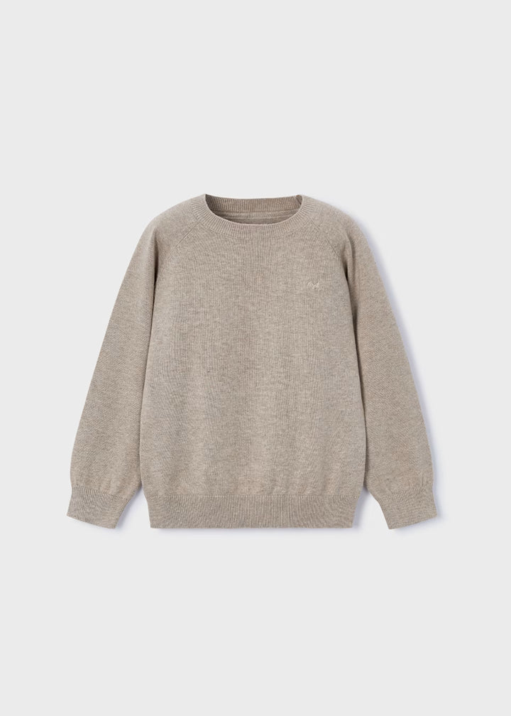 Basic Cotton Jumper w/Round Neck