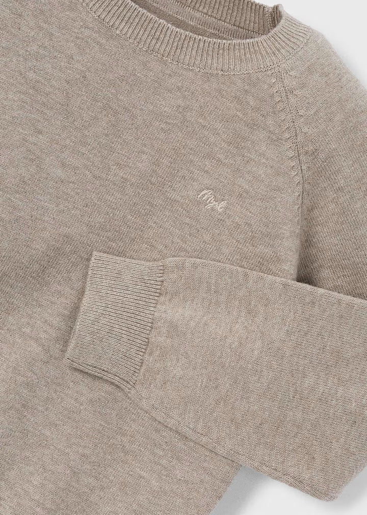 Basic Cotton Jumper w/Round Neck