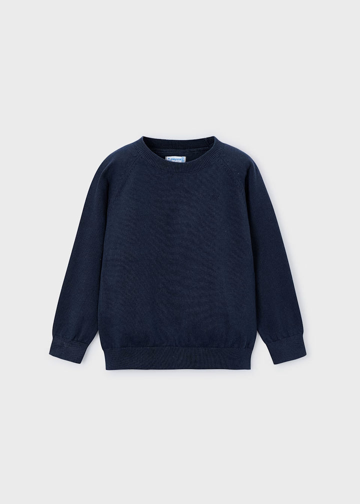 Basic Cotton Jumper w/Round Neck