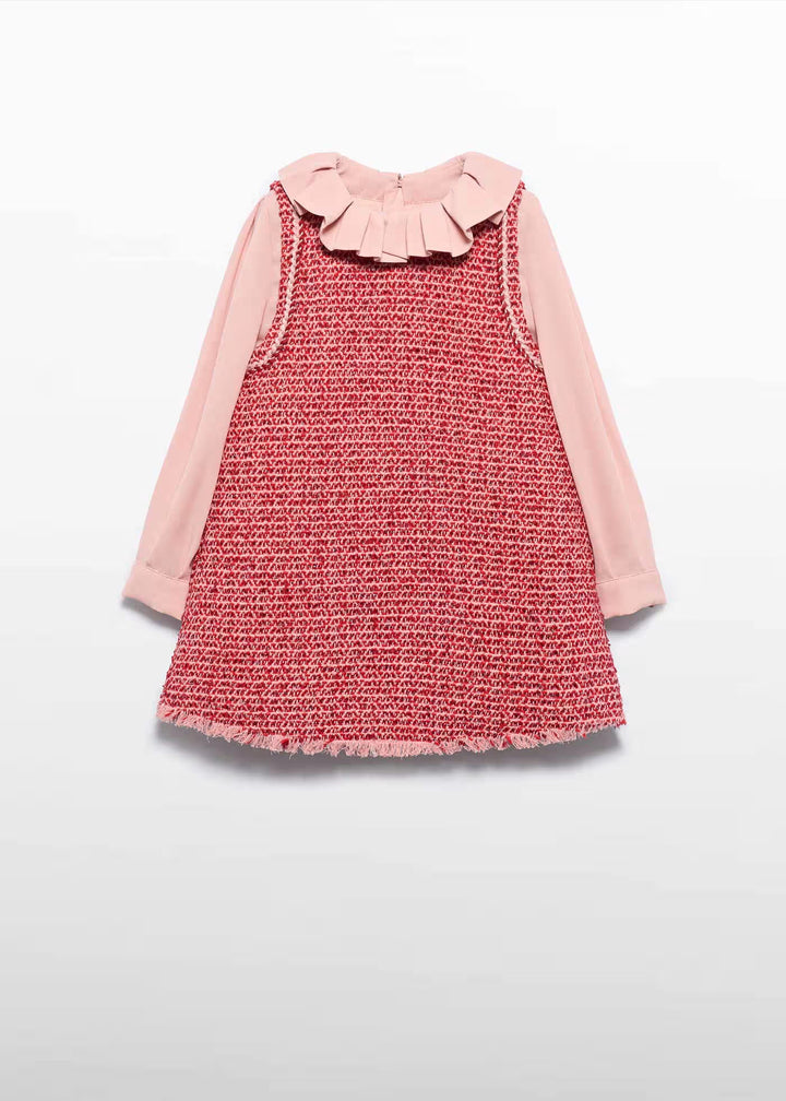 Pleated Collared Shirt/Dress Set