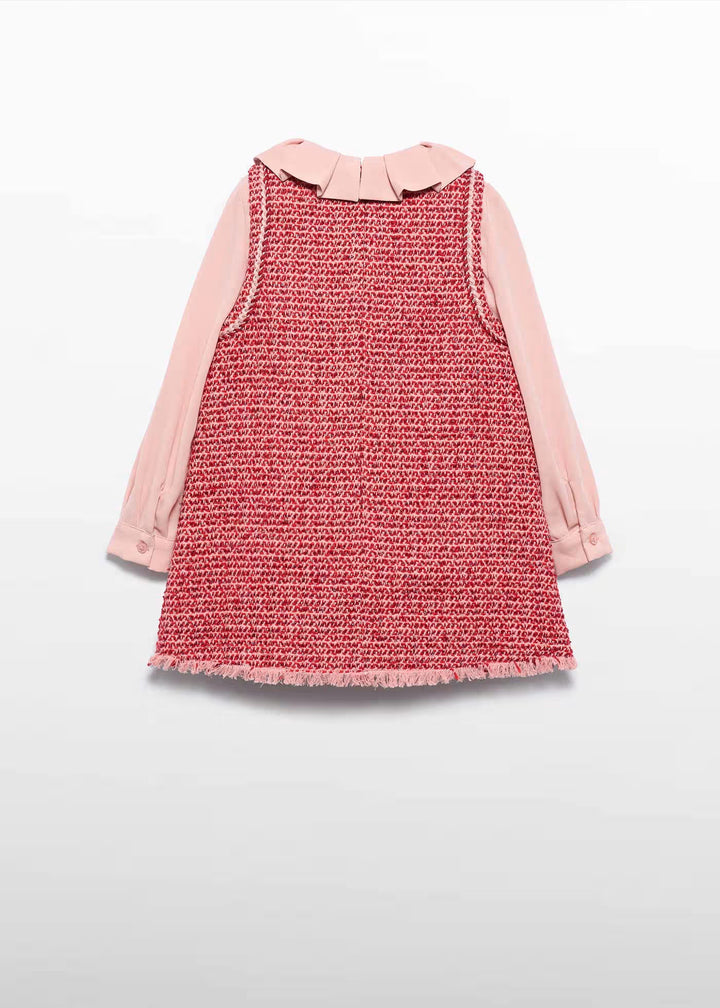 Pleated Collared Shirt/Dress Set