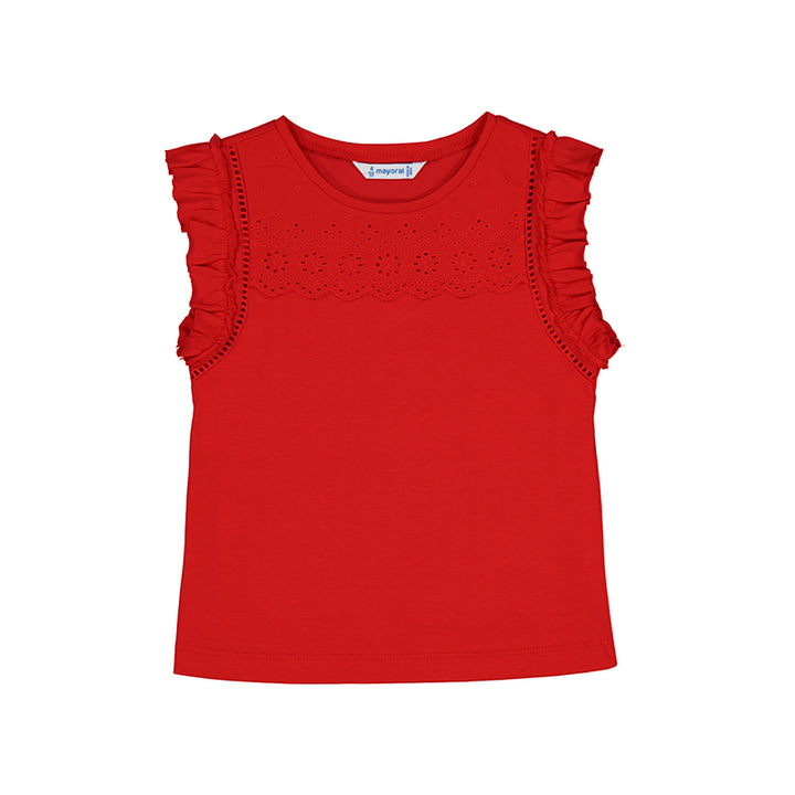 Ruffle Sleeve Eyelet Tank Top