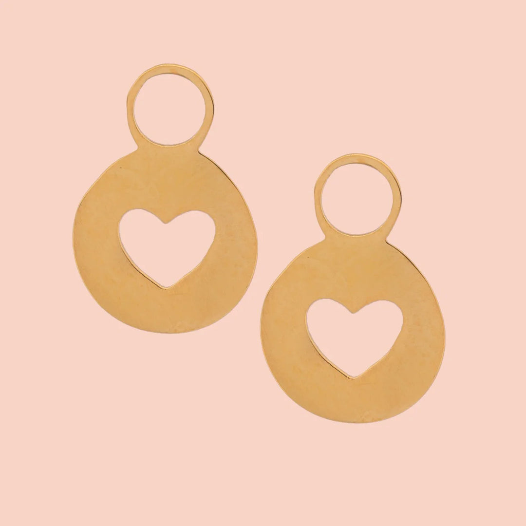 Heart Huggie Hoop Charms-Reversible
