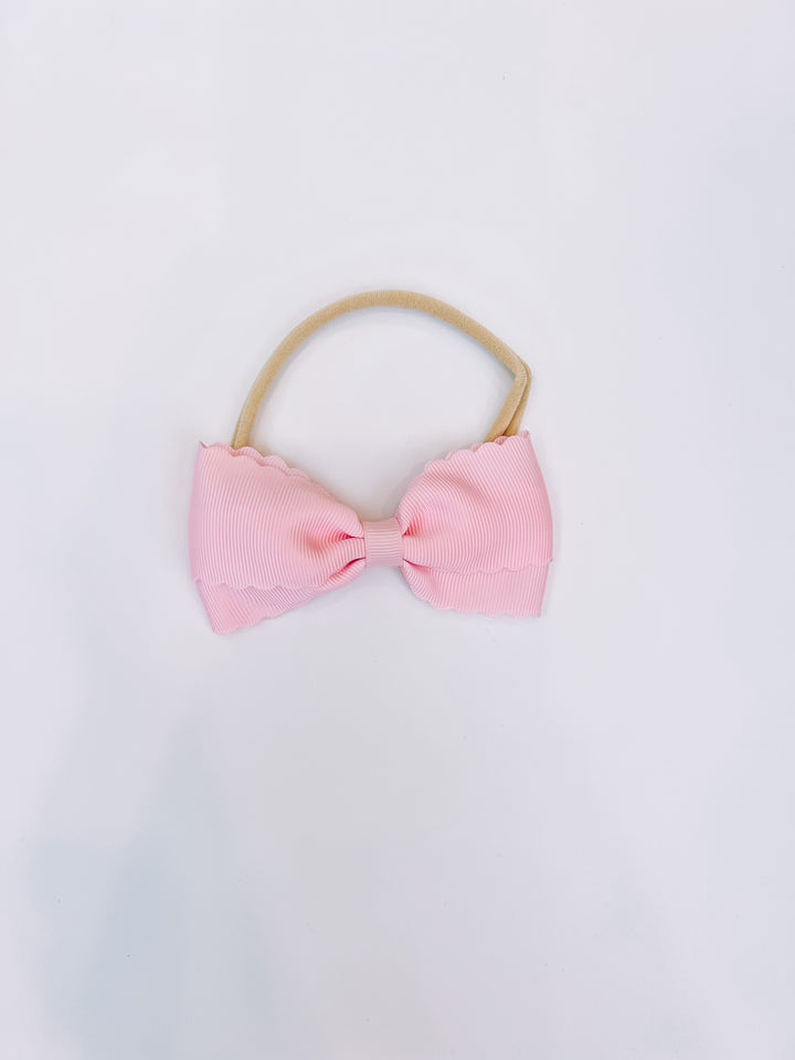 Scalloped Baby Lottie Headband/Bow Set