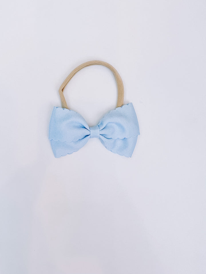 Scalloped Baby Lottie Headband/Bow Set