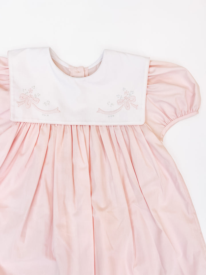 Pink Auraluz Embroidered Collar Dress