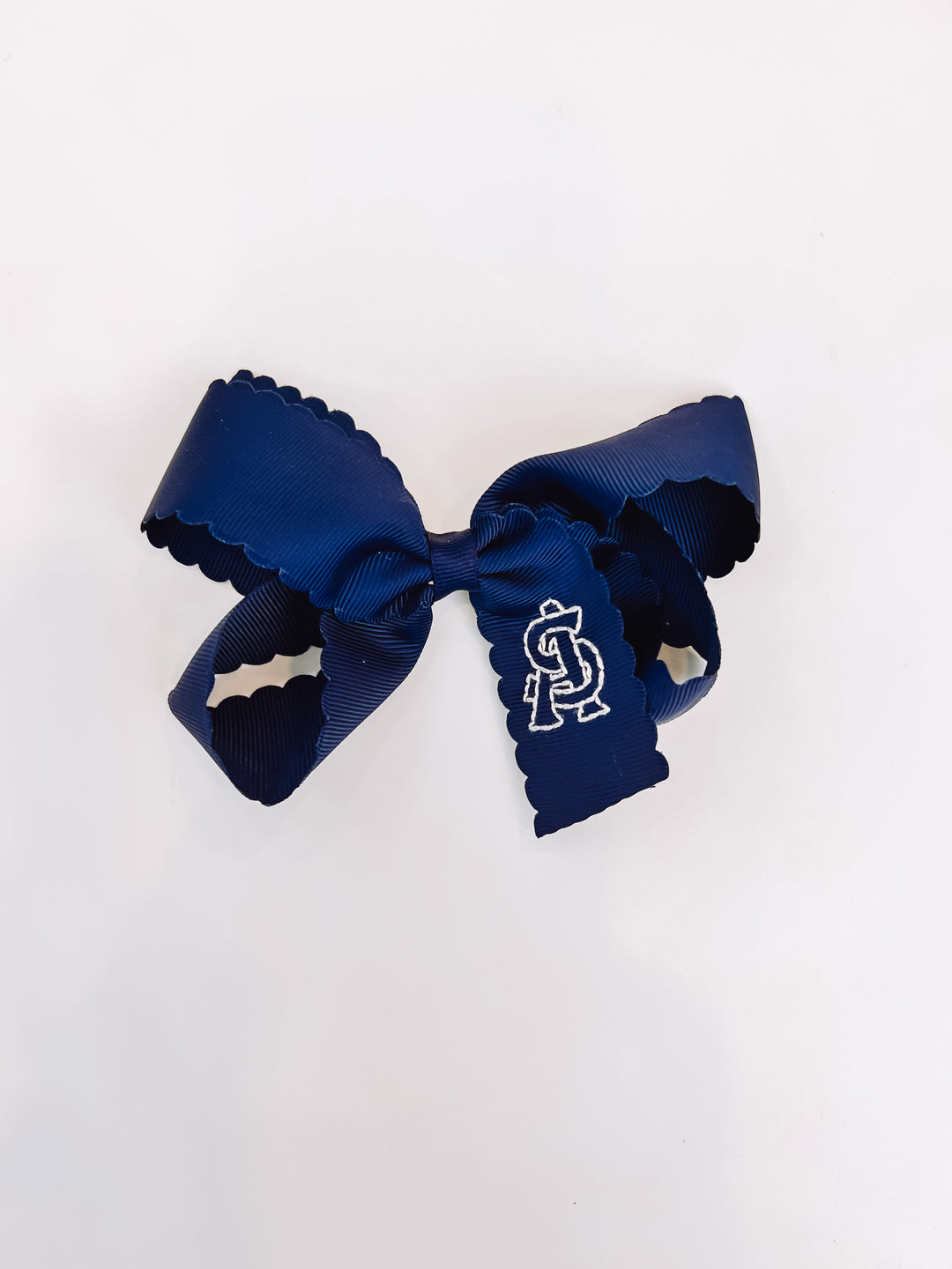 Scalloped Bow- School w/Clip