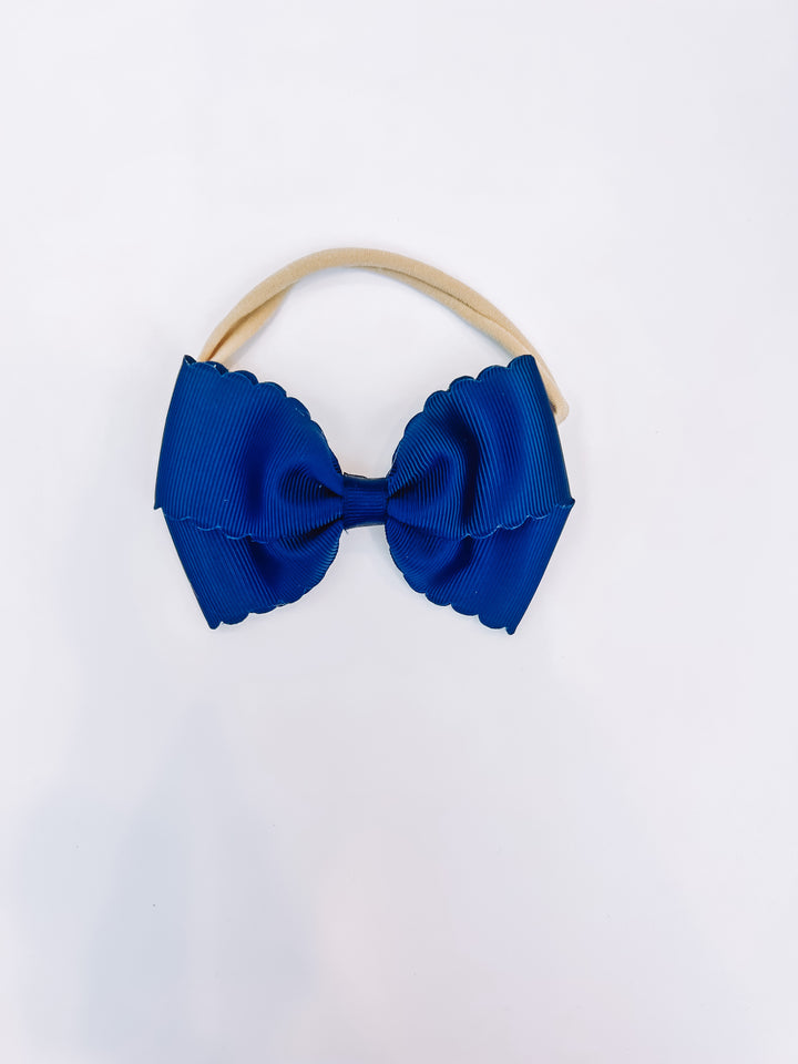 Scalloped Baby Lottie Headband/Bow Set