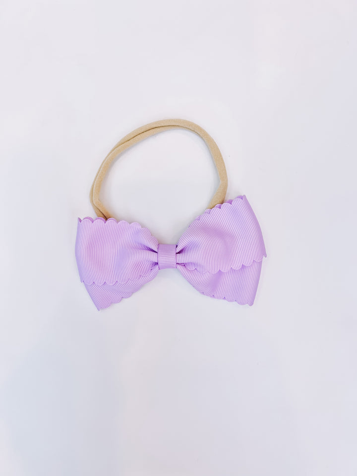 Scalloped Baby Lottie Headband/Bow Set