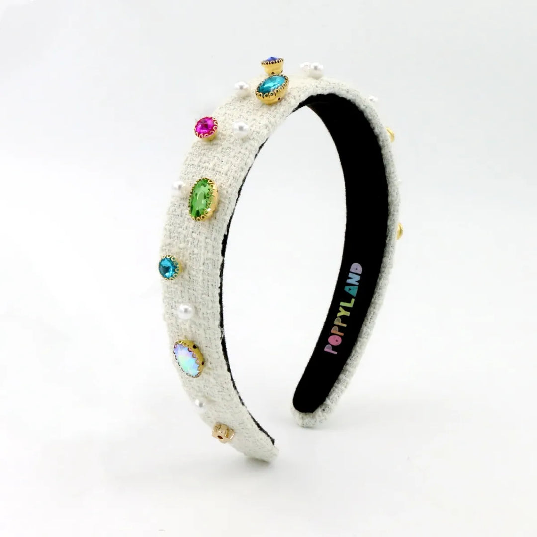Poppyland Tweed Bejeweled Headband
