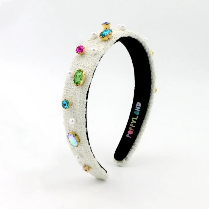 Poppyland Tweed Bejeweled Headband