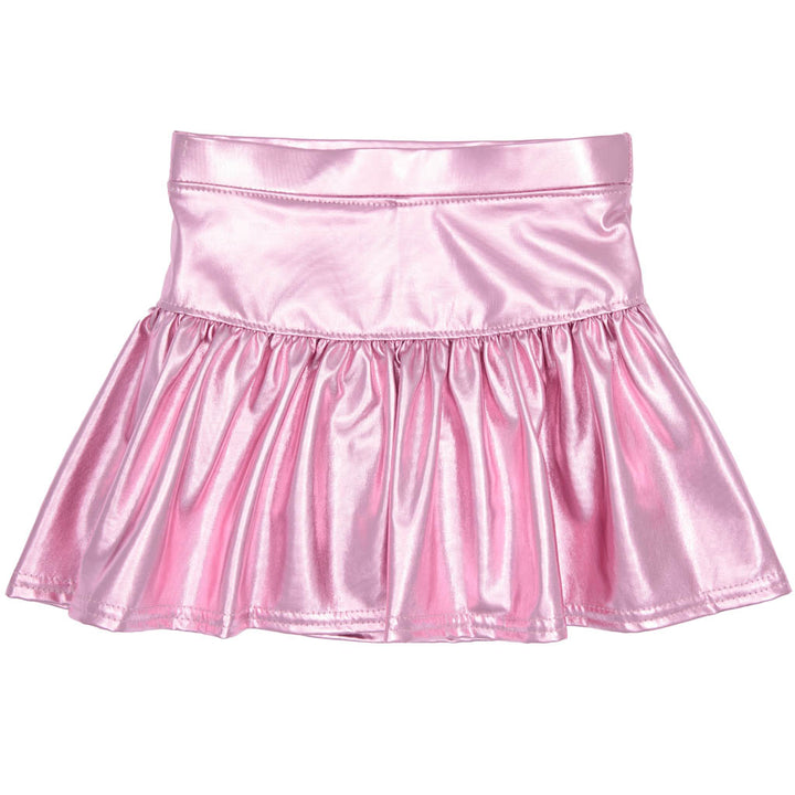 Silk Metallic Gathered Skort