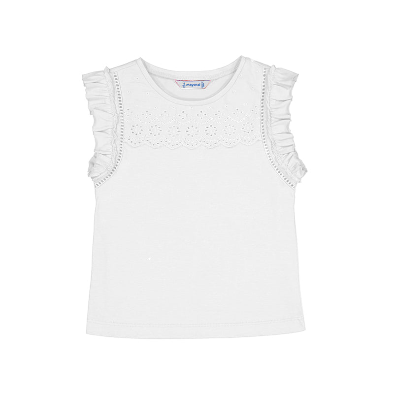 Ruffle Sleeve Eyelet Tank Top