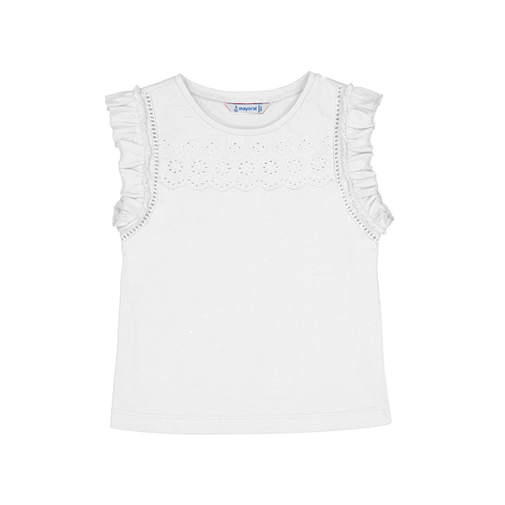 Ruffle Sleeve Eyelet Tank Top