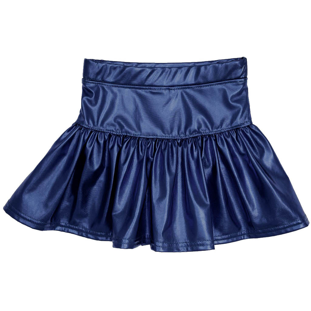 Silk Metallic Gathered Skort