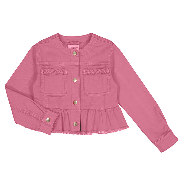 Ruffle Bottom Twill Jacket