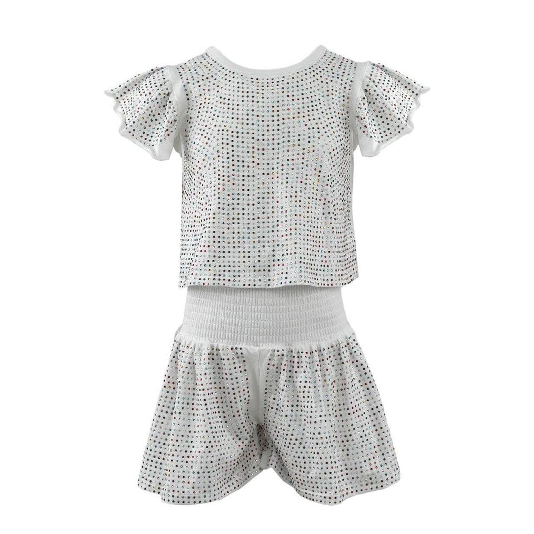 Crystal Ruffle Short Set