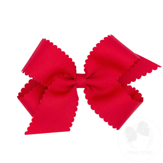 Grosgrain Hair Bow w/Scalloped Edge