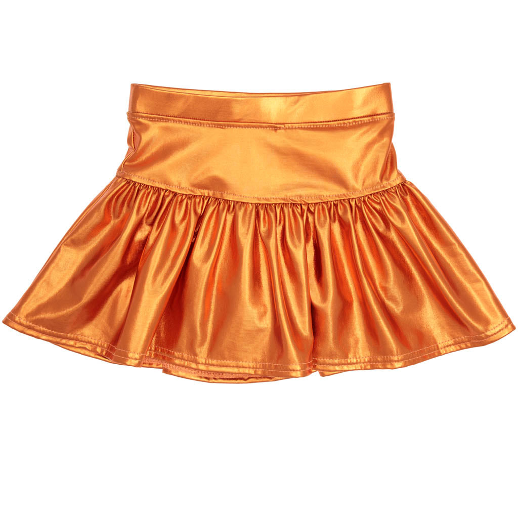 Silk Metallic Gathered Skort