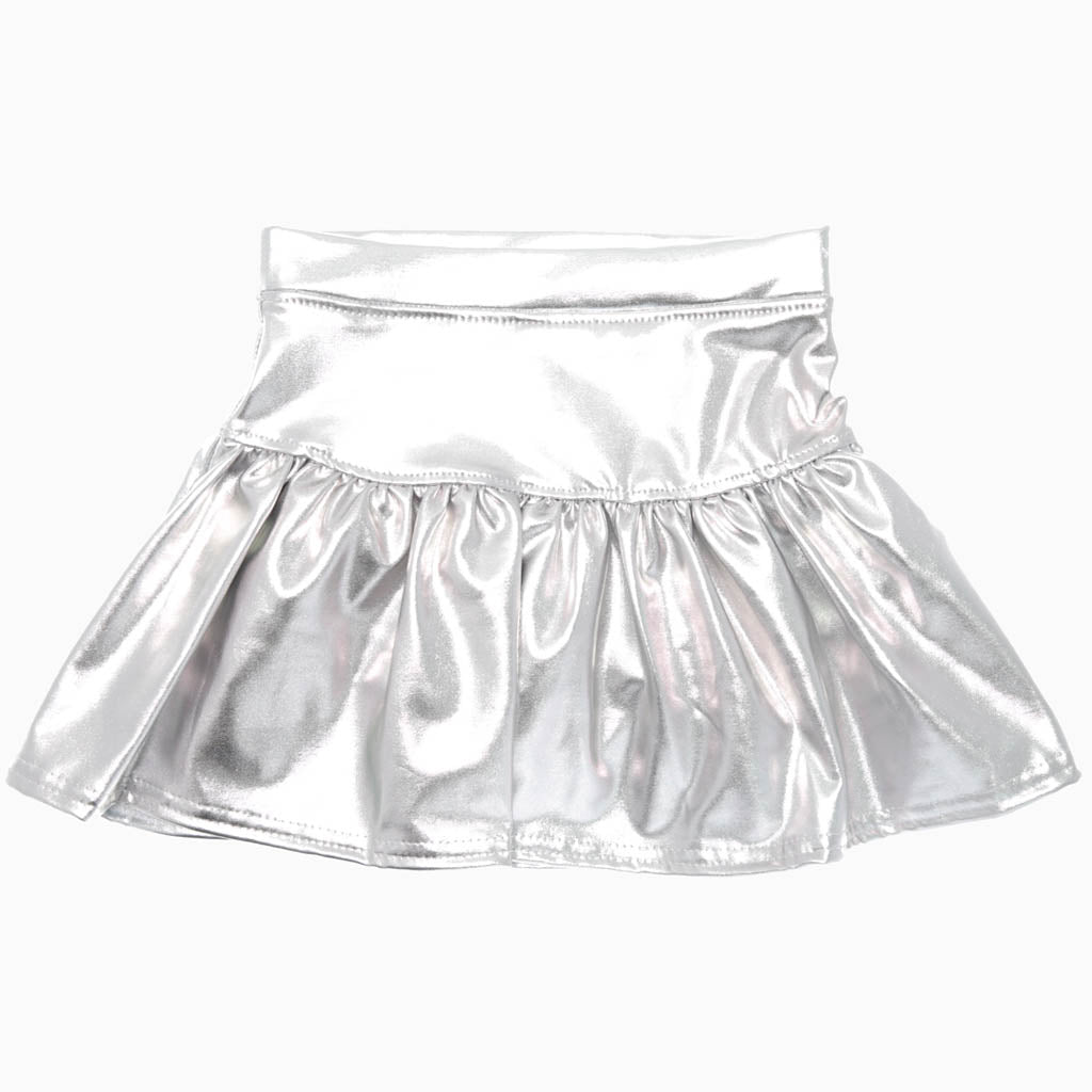 Silk Metallic Gathered Skort