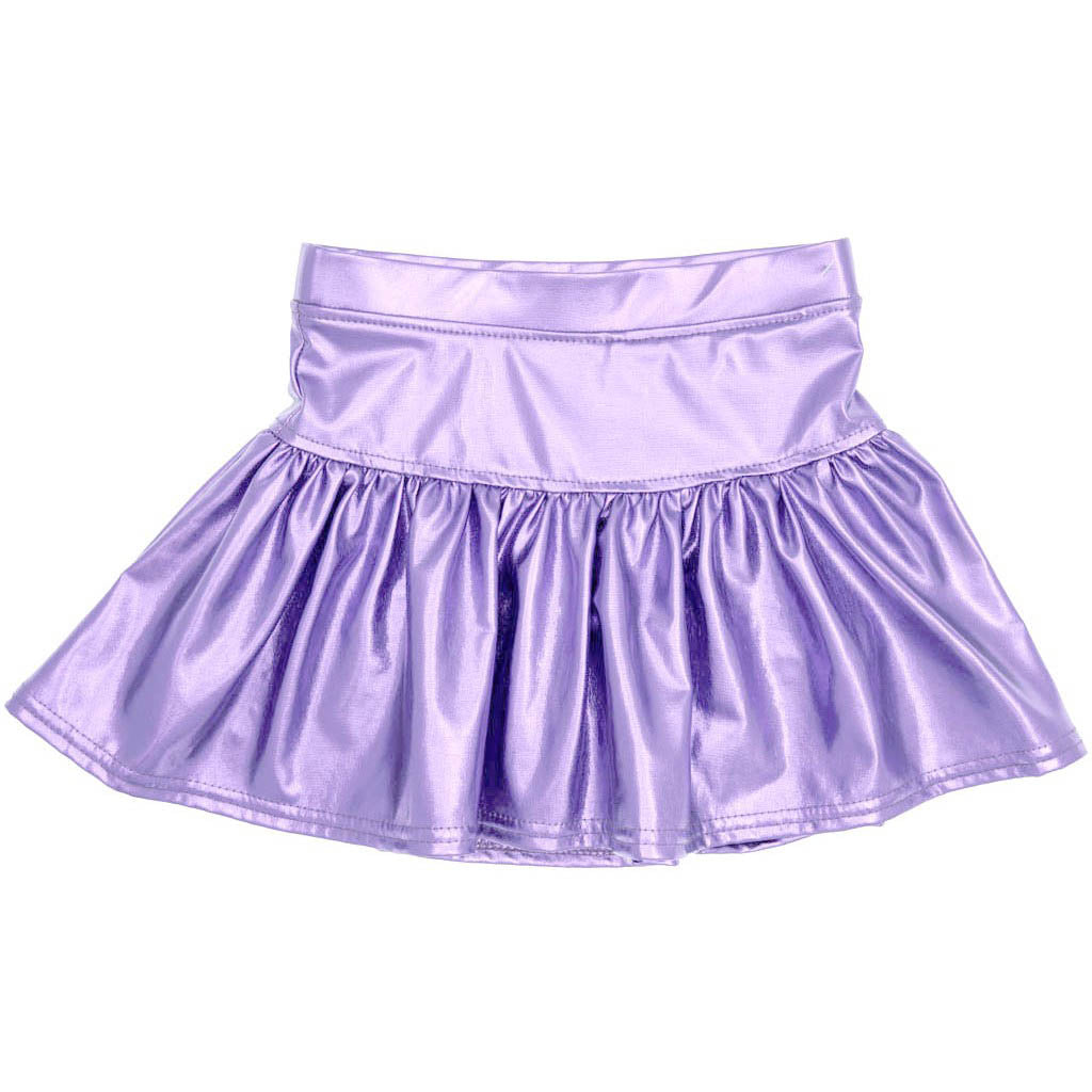 Silk Metallic Gathered Skort