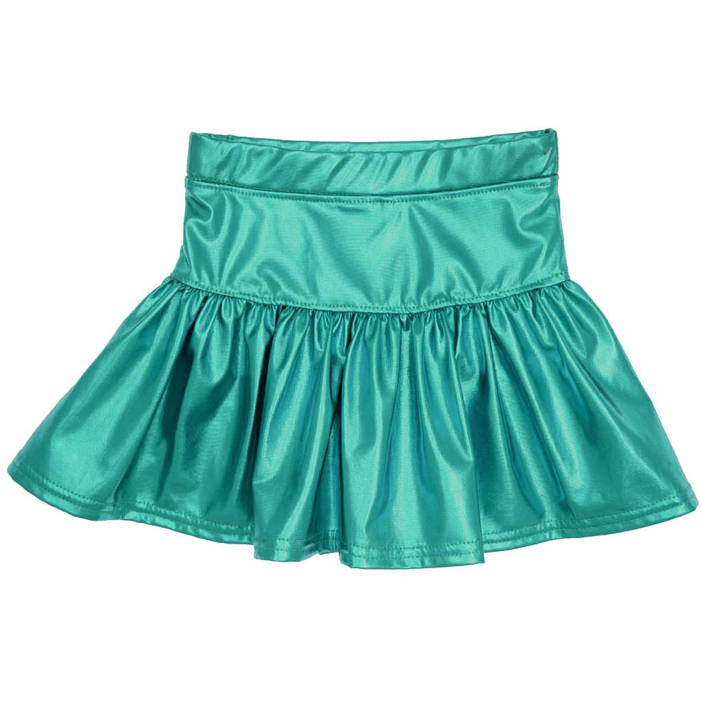 Silk Metallic Gathered Skort