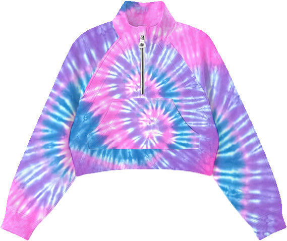 Oversized Cropped 1/4 Zip Sweatshirt