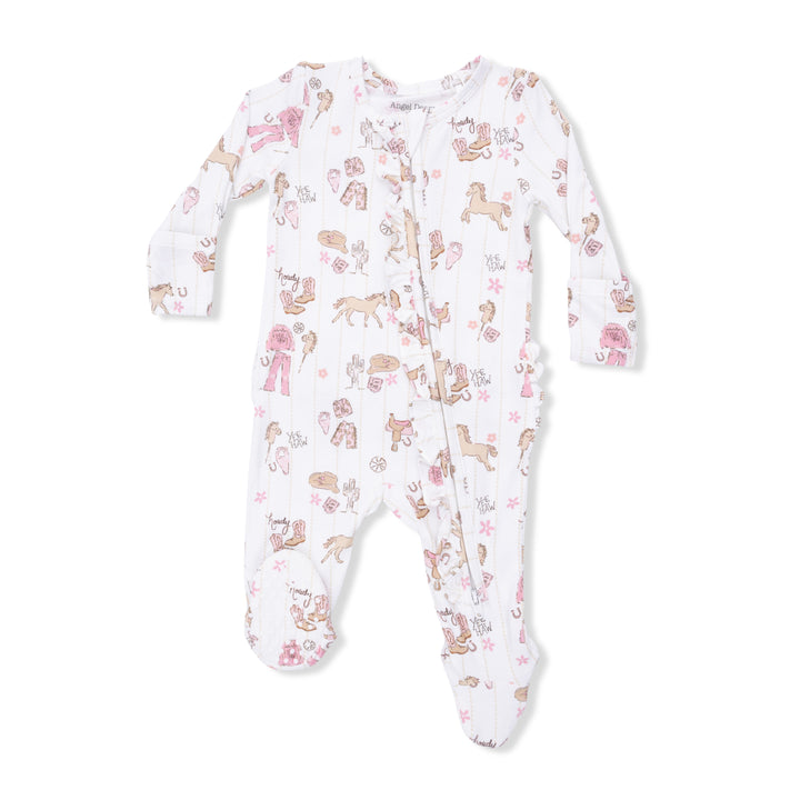 Cowgirl Nursery-2 Way Ruffle Front Zipper Footie