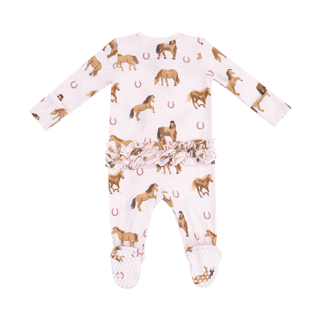 2 Way Zipper Ruffle Back Footie