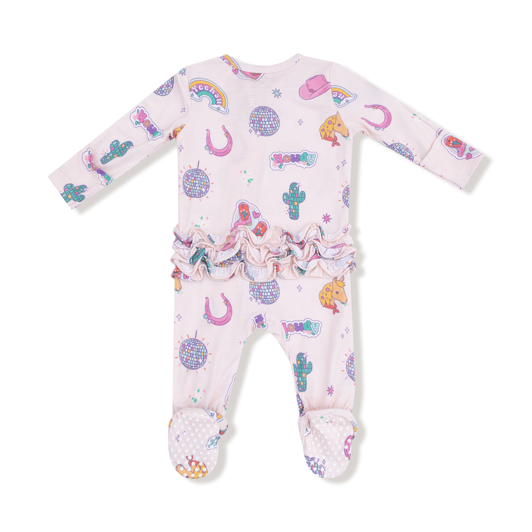 2 Way Zipper Ruffle Back Footie