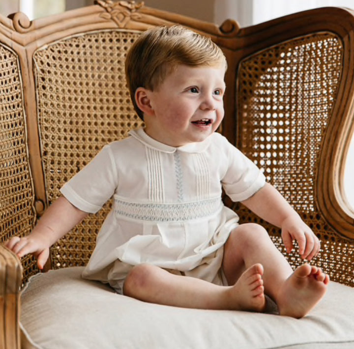 Boys Vintage Smocked Romper