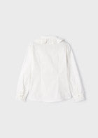 Poplin Ruffle Neck Blouse