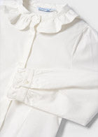 Poplin Ruffle Neck Blouse