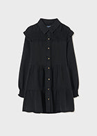 Ruffle Sleeve Denim Dress